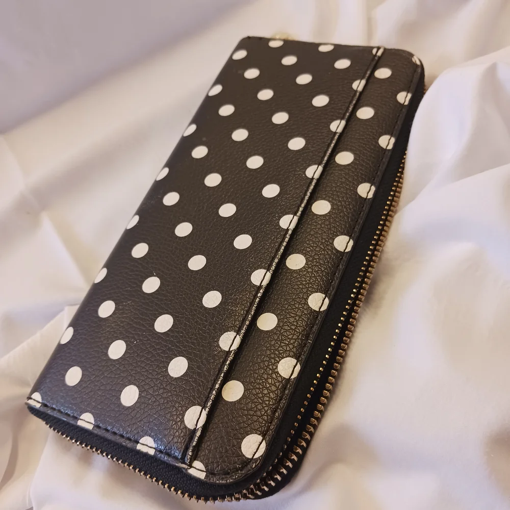Karl Lagerfeld Black and White Polka Dot Wallet